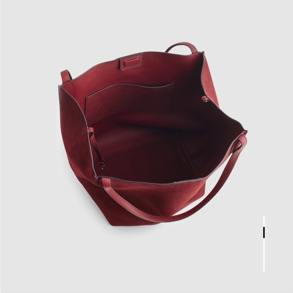 The Shopper Tote - Burgundy Suede Women’s Bag - Picture 3 of 6